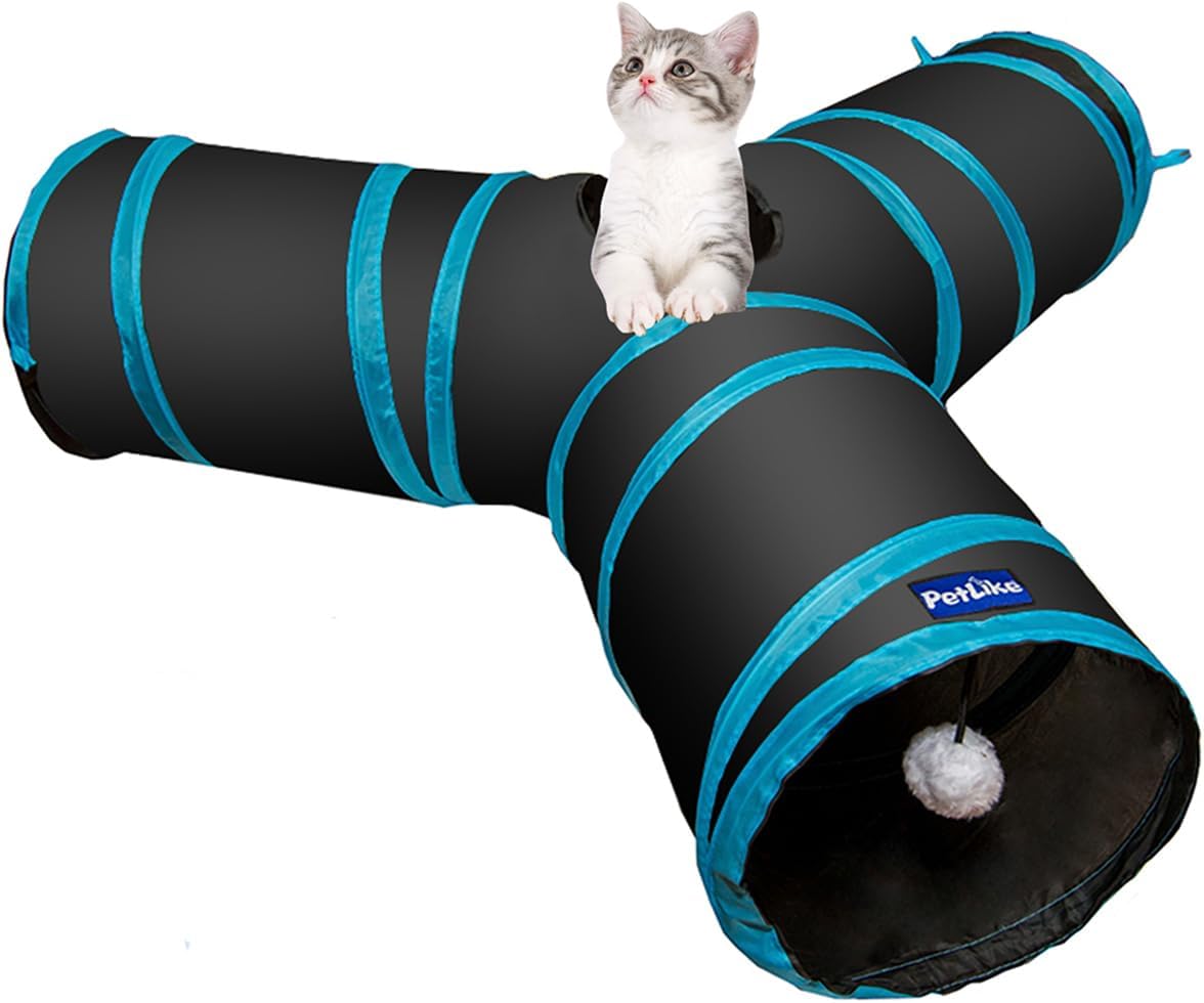 PetLike Cat Tunnel for Indoor Cats Collapsible Pop-up Pet Tube Peek Hole Hideaway Play Toys for Cats with Ball - Image 14
