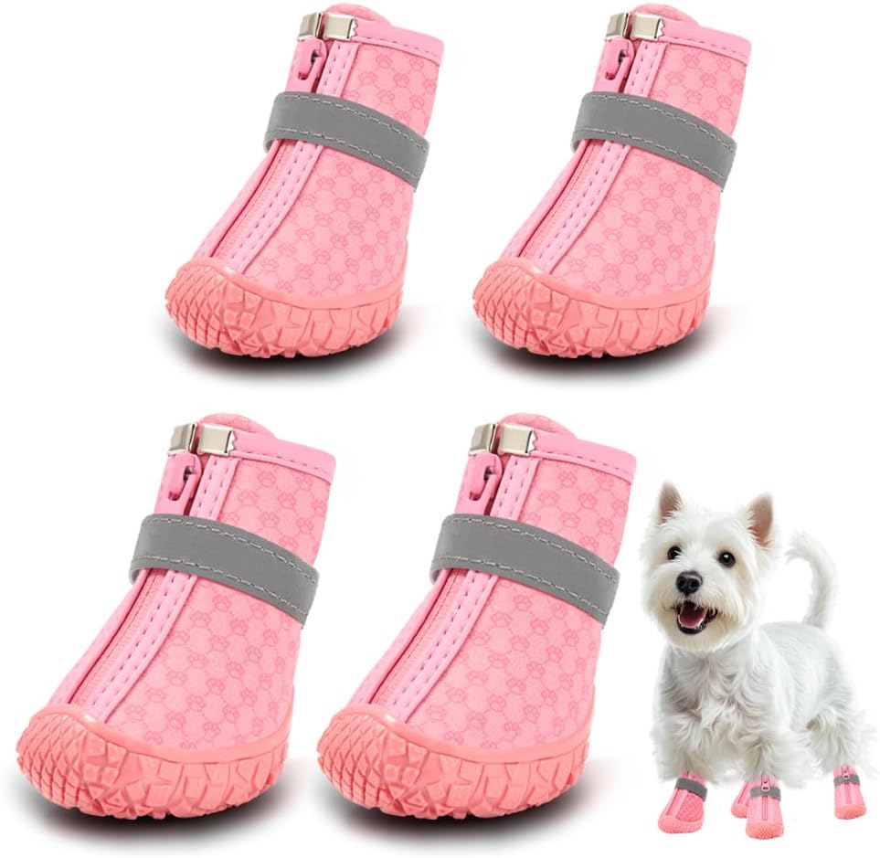 JZXOIVA Dog Shoes for Hot Pavement, Dog Booties for Large Dogs, Breathable Dog Boots & Paw Protectors, Adjustable Non-Slip Rain Booties, Waterproof Pets Sandals for Beach Black Size 8 - Image 13