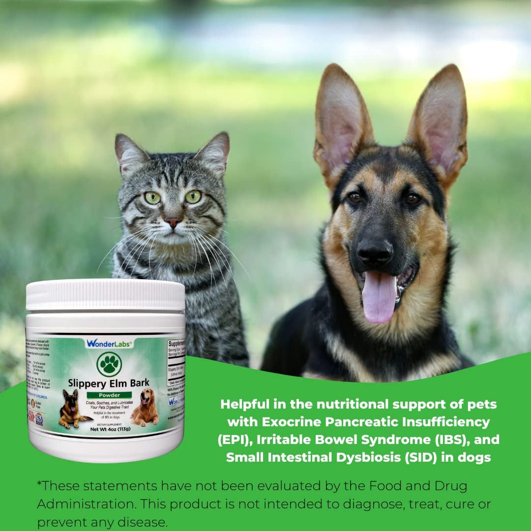 Authentic USA imported slippery elm bark powder for dog and cat gut relief