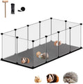 Small Animal Playpen, Guinea Pig Cages with Waterproof Mat, 12 Panels Pet Playpen for Hamsters, Hedgehog, Indoor Outdoor Plastic Fence, 48.5 x 24.8 x 16.1 inches - Image 1