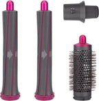 GreeSuit long hair curling barrel attachments with adaptor front view