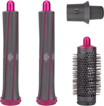 GreeSuit long hair curling barrel attachments with adaptor front view