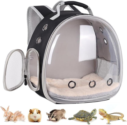 Portable Small Animal Backpack Travel Breathable Pet Carrier Bag Cages for Guinea Pig, Rabbit, Bearded Dragon, Squirrel, Tortoise, Bird, Lizard, Sugar Glider - Image 1