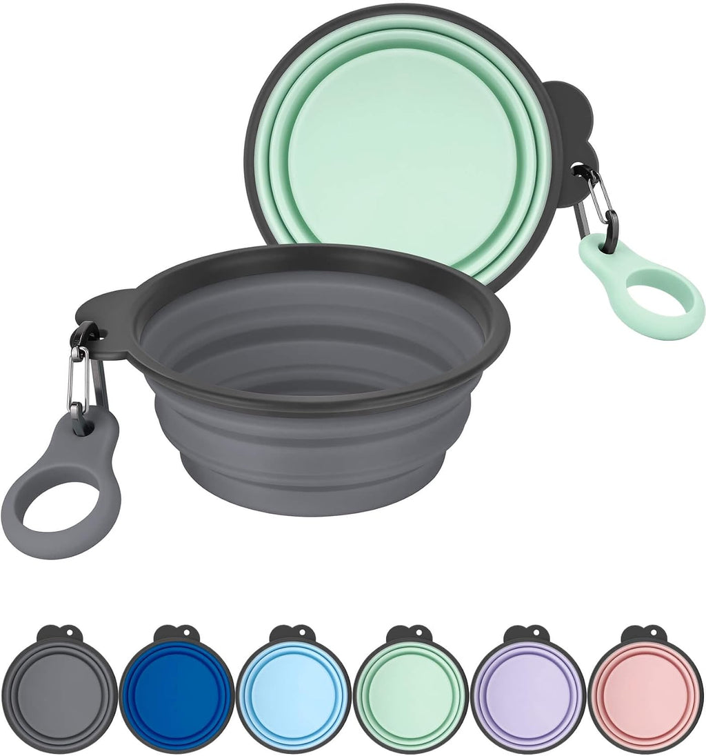 Aonkey Collapsible Dog Bowls with Bottle Carrier, 2 Pack Travel Dog Water Bowl Upgraded Carabiner, One-piece Molded Rim No Fall Off or Crack, Foldable Silicone Portable for Pets Walking Hiking 15oz - Image 11