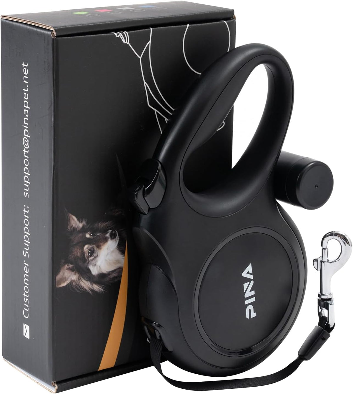 PINA Upgraded Retractable Dog Leash, 26 ft Dog Leash for Small Medium Large Dogs Up to 110lbs, Heavy Duty Reflective Nylon Tape 360 degrees Tangle-Free, with Anti-Slip Handle, One-Handed Brake, Pause, Lock - Image 10