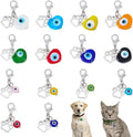 Delorigin 14 piece heart and evil eye pet collar pendant set front view