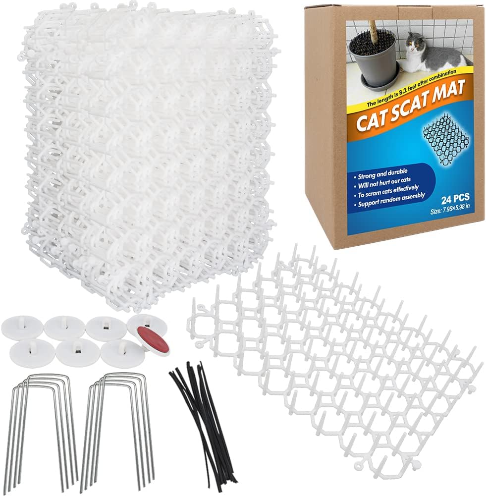 Ley's 12 Pack Cat Deterrent Mat, 6 x 8 in Scat Mat with Spikes, Keep Cats Away from Plants, Indoor Furniture & Outdoor Garden Fence - Pet Repellent Barrier - Image 10