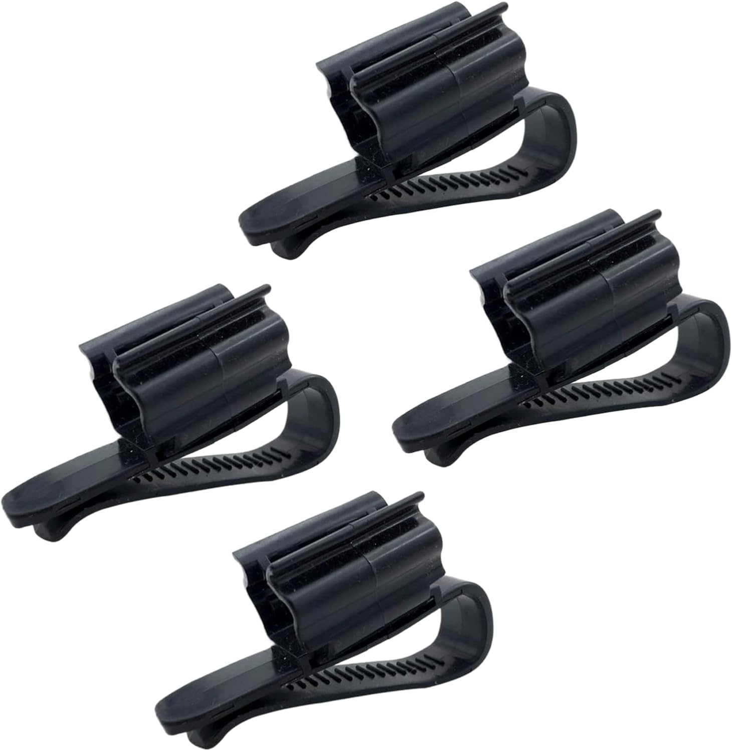 NexusPulse aquarium tube holder mounting clips 4 count front view showing adjustable clamp mechanism.