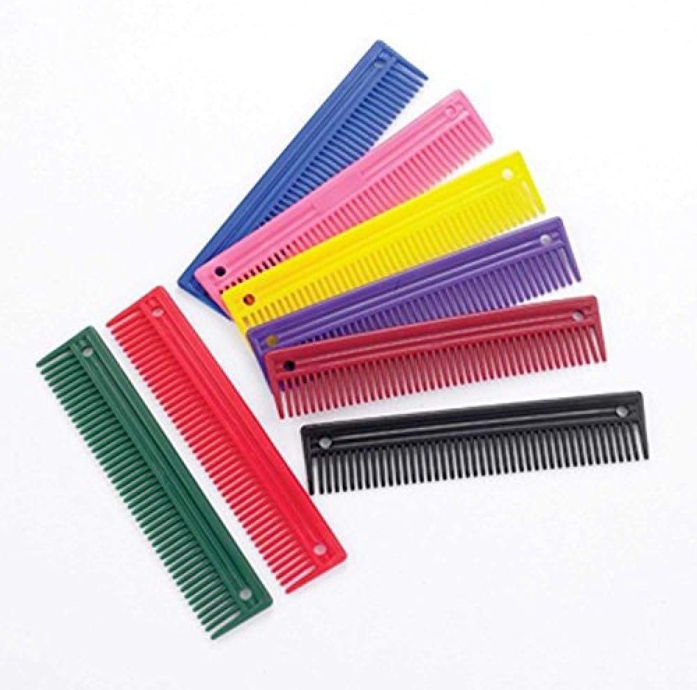 Lincoln plastic equine grooming comb nine by two inches close up detail