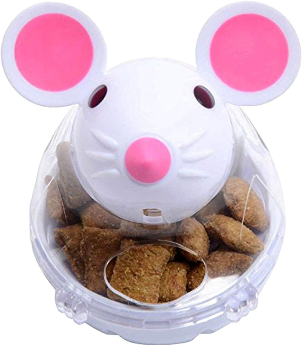 Beige Interactive Toys for Cats, Play Cat Toy Pet Cat Kitten Mouse Shape Treat Holder Food Storage Dispenser Chew Play Toy for Indoor and Kitten Exercise Mice and Animals Toys - Image 9