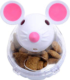 Beige Interactive Toys for Cats, Play Cat Toy Pet Cat Kitten Mouse Shape Treat Holder Food Storage Dispenser Chew Play Toy for Indoor and Kitten Exercise Mice and Animals Toys - Image 9