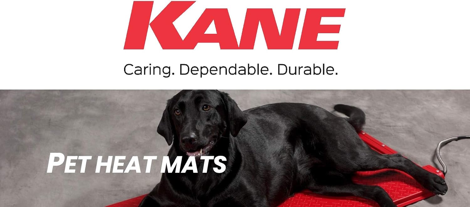 Top view of Kane poly pet heating pad red finish