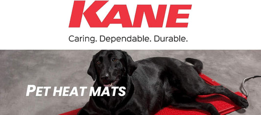 Top view of Kane poly pet heating pad red finish