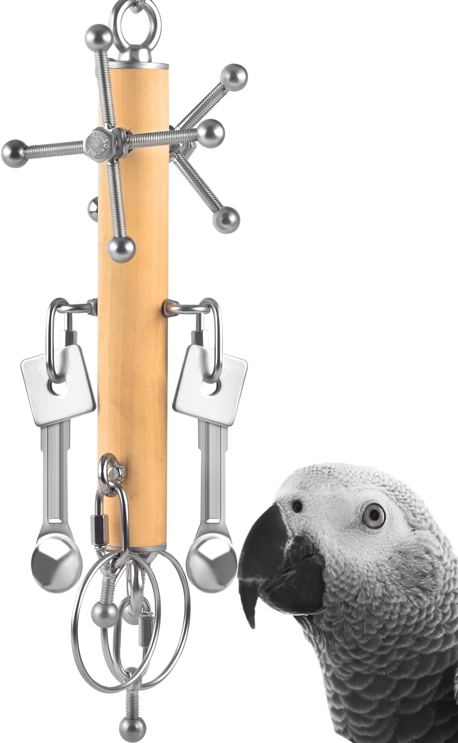 Authentic USA imported KATUMO large bird foraging toy on display.