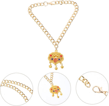 Hemoton Pet Metal Longevity Lock Pendant Bell Necklace Adjustable Chinese Style for Cats Dogs - Image 9