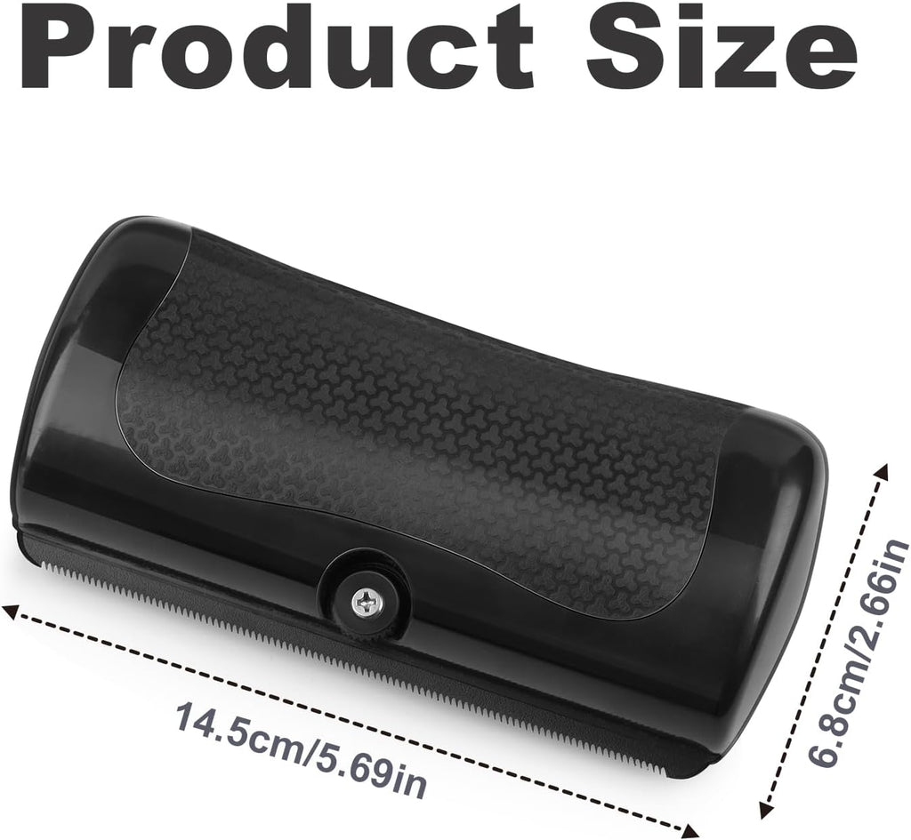Wiyici dog grooming tool removing loose undercoat hair from a short haired pet.