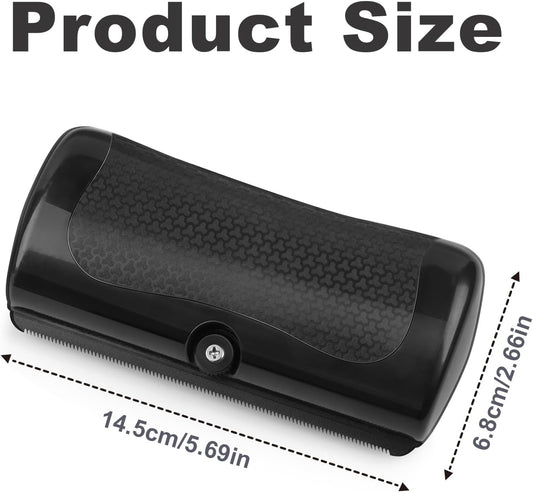 Wiyici dog grooming tool removing loose undercoat hair from a short haired pet.