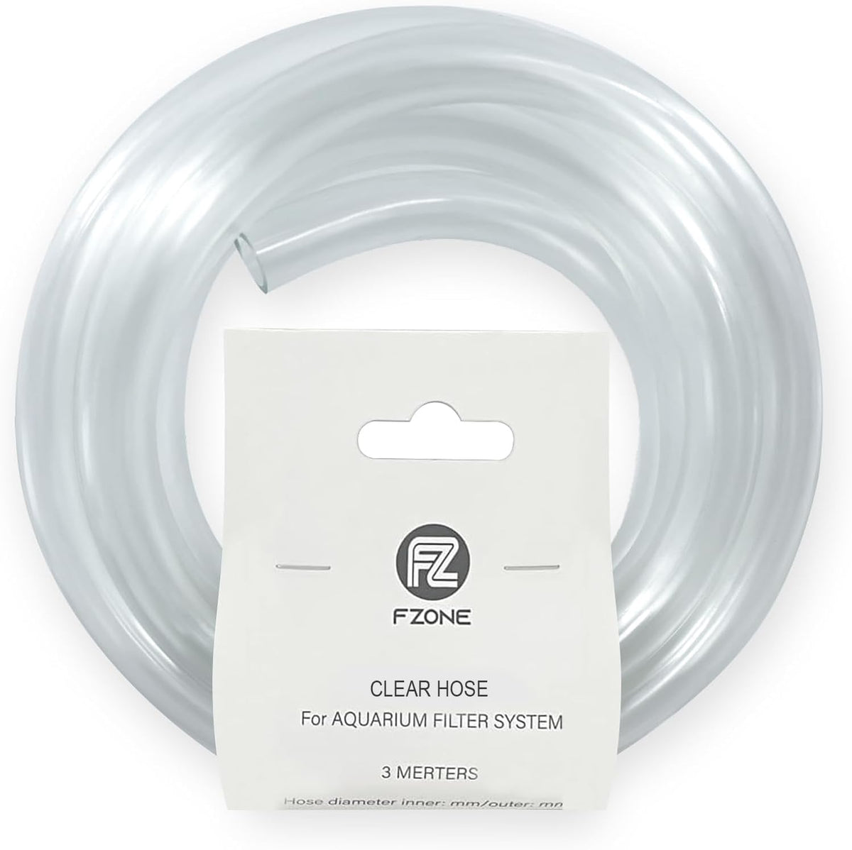 FZONE Clear Aquarium Filter Tubing front view of three meter spool