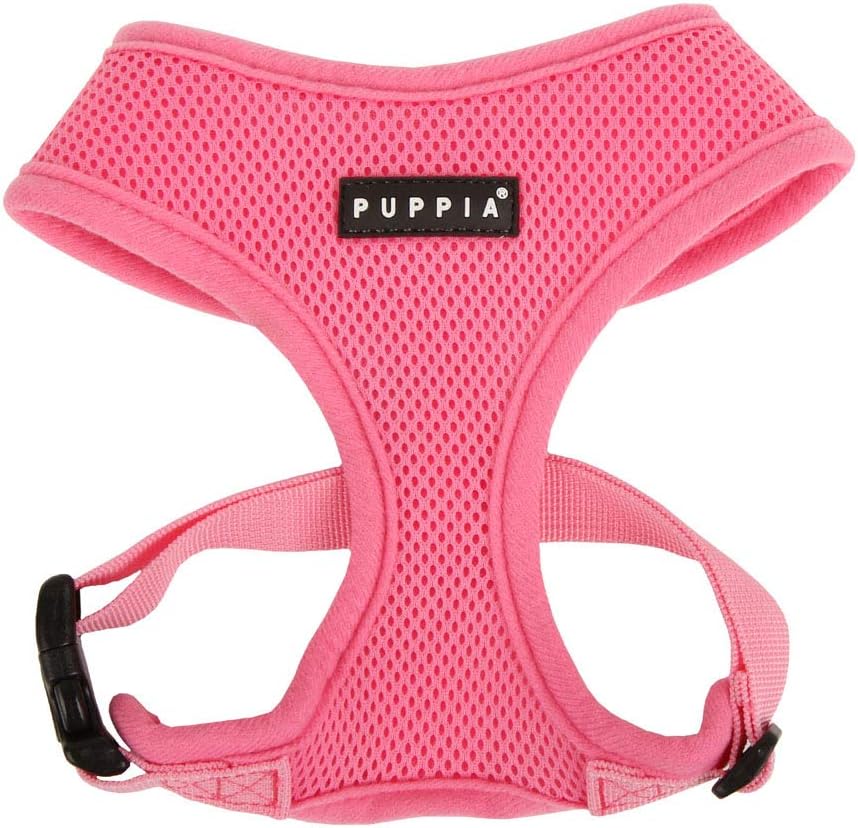 Puppia Soft Dog Harness Pink Medium front view
