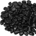 Onlyfire black river rocks 2lb bag front view for aquarium and plants
