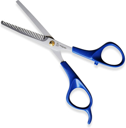 PET MAGASIN Professional Dog Grooming Scissors Set front view showing curved and thinning shears