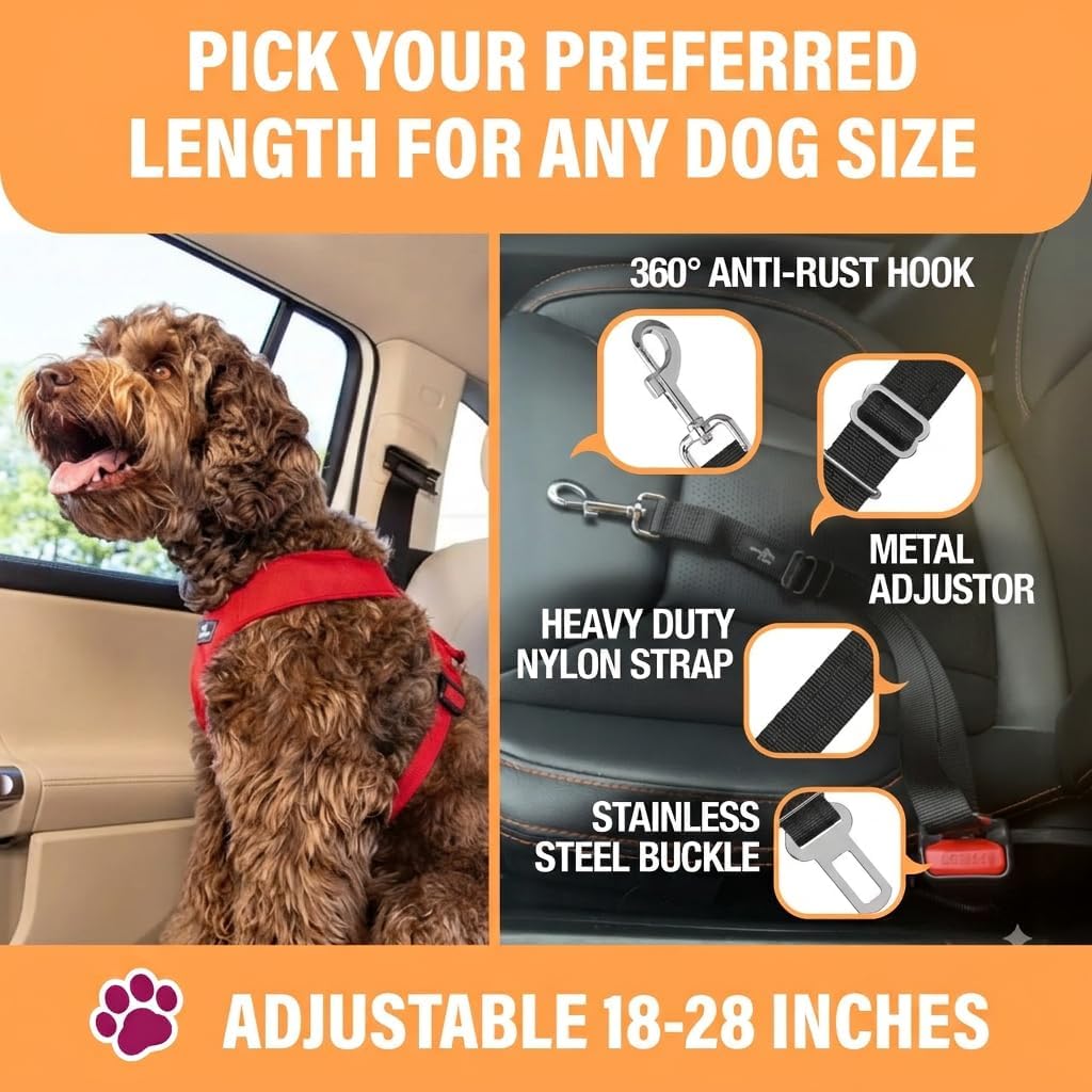Black nylon strap of the Active Pets pet travel restraint
