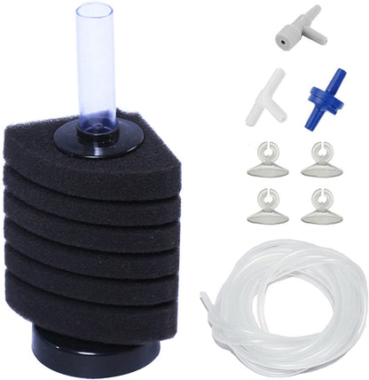 AQUANEAT Aquarium Air Powered Sponge Filter, Fish Tank Bio Bubble Filter with Airline Tubing, Valves, Suction Cup(up to 10Gal) - Image 10