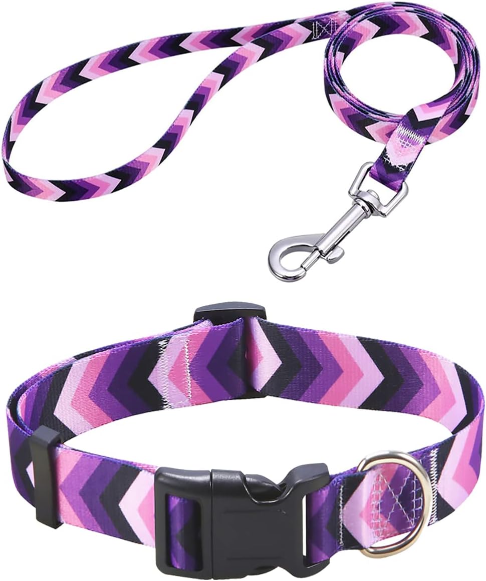 Mihqy Dog Collar with Bohemia Floral Tribal Geometric Patterns - Soft Ethnic Style Collar Adjustable for Small Medium Large Dogs(Floral Pink,M) - Image 10