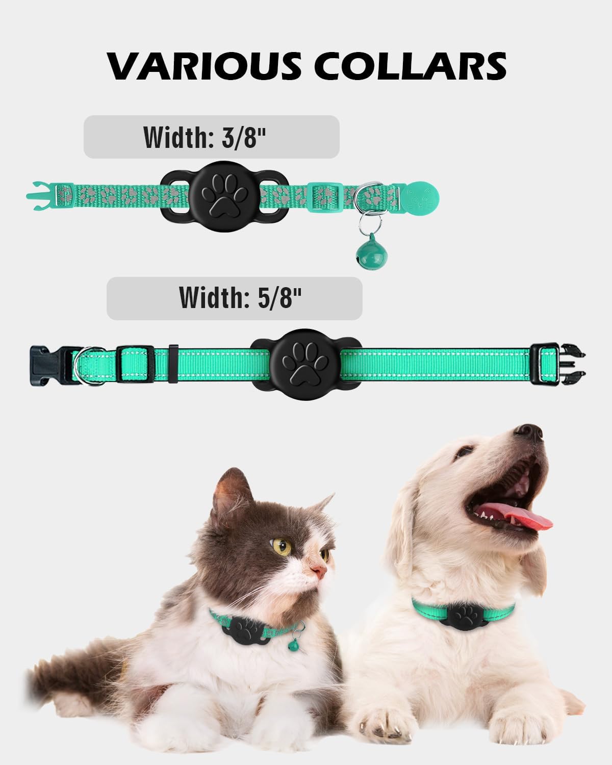 Black silicone pet collar sleeve for apple airtag demonstrating stretch resistance and durable construction