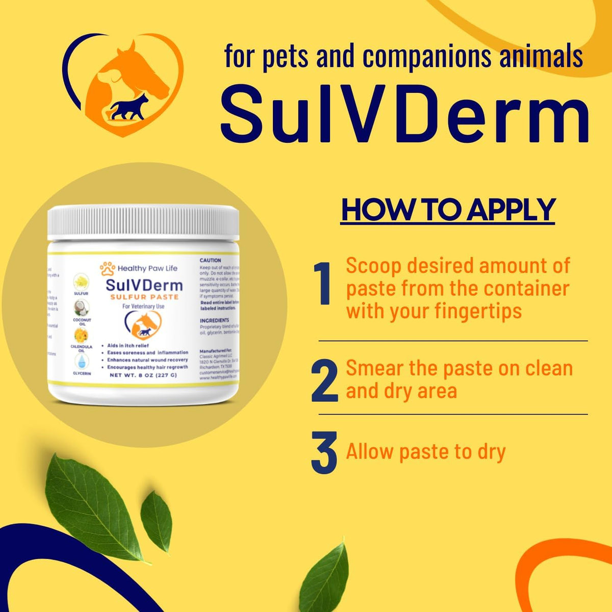 Healthy Paw Life SulVDerm sulfur paste container for veterinary skin care