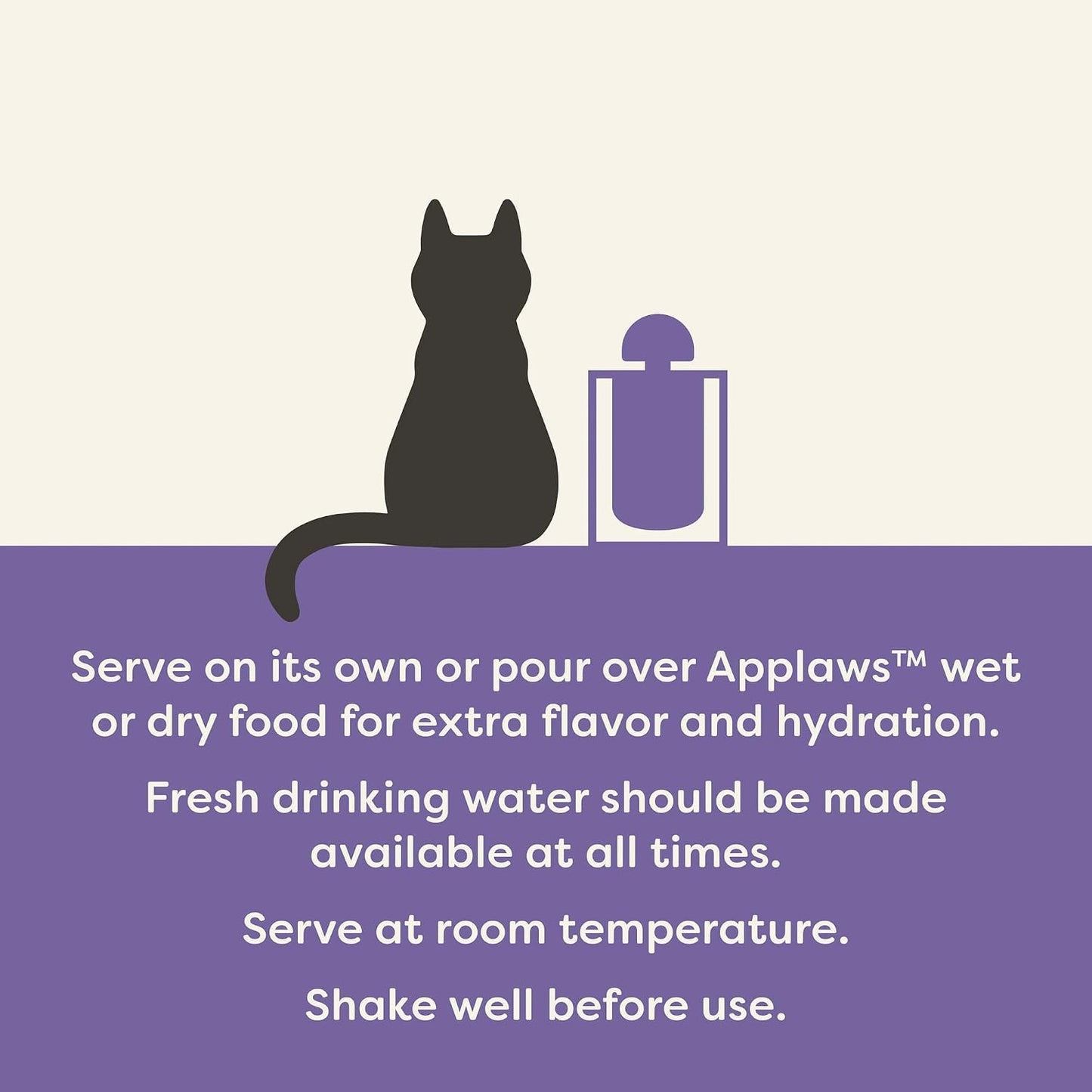 Close up of Applaws grain free savory cat food broth being poured over dry kibble.