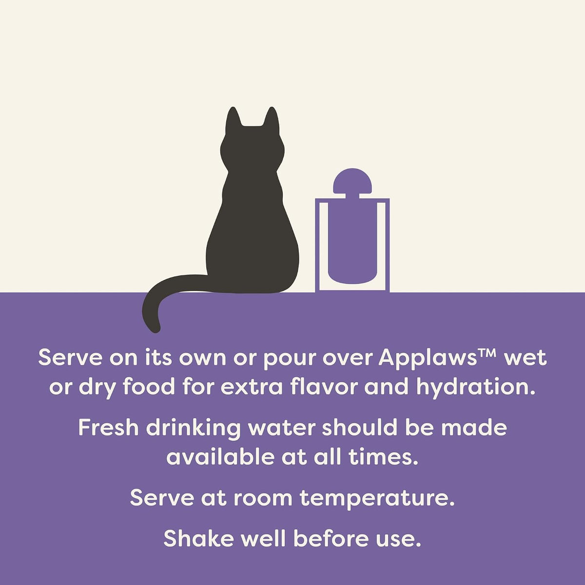 Close up of Applaws grain free savory cat food broth being poured over dry kibble.