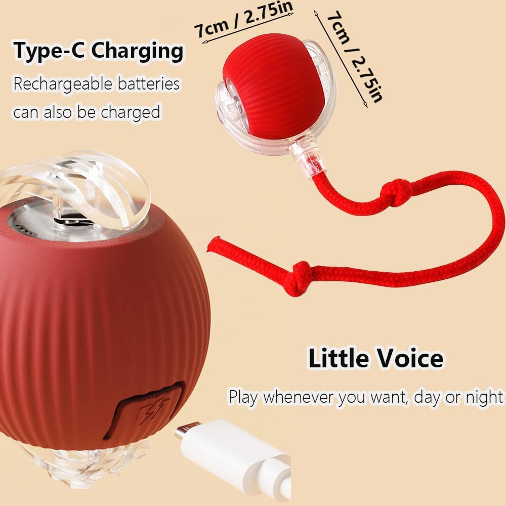 Interactive cat ball showing motion sensor light modes