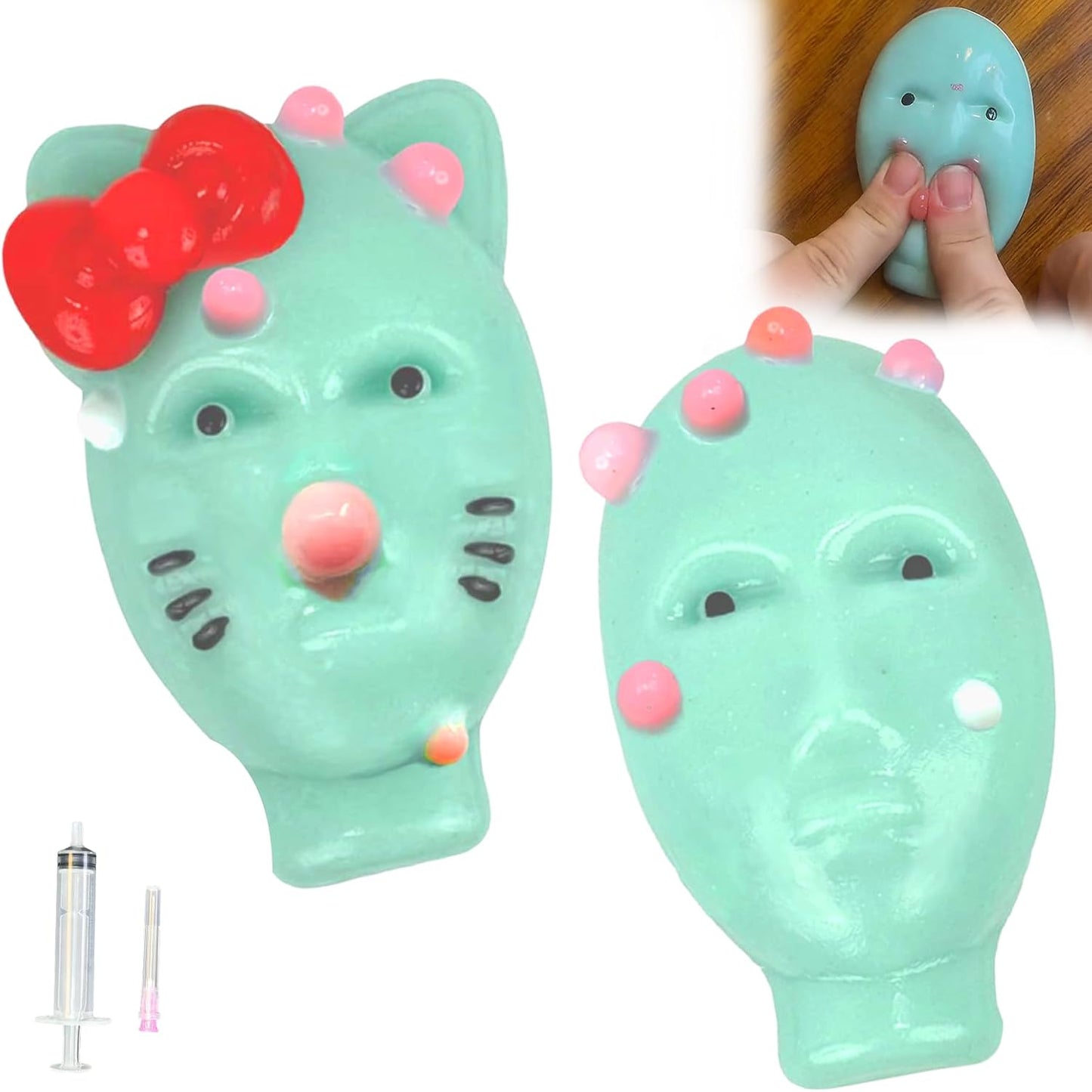 Piercing 2 piece pimple popping toy set front view
