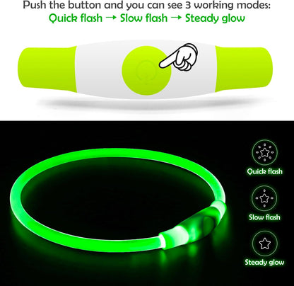 Bseen USB rechargeable dog safety light side view