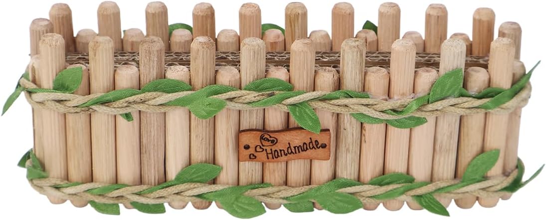 Hamster Cage Sprays Flower Foraging Holder - Natural Wood Feeding Stand, Small Pet Habitat Accessories for Hamsters Mouse Guinea Pig Dwarf Gerbils Syrian Mice (Leaf - Rectangle) - Image 1