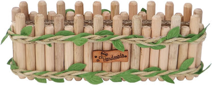 Hamster Cage Sprays Flower Foraging Holder - Natural Wood Feeding Stand, Small Pet Habitat Accessories for Hamsters Mouse Guinea Pig Dwarf Gerbils Syrian Mice (Leaf - Rectangle) - Image 1