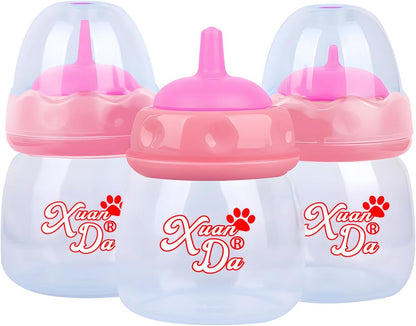 Pet Feeding Bottle,3 Pack 60ml Nursing Bottle, 3 Sizes Nipples with Ventilation Valve Resistant Tearing Perfect for Puppies, Kittens, Small Wildlife(Yellow) - Image 9