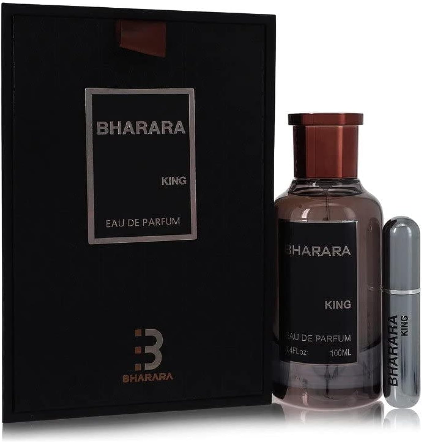 B Bharara King For Men Eau De Parfum 100ml front view of luxury black bottle