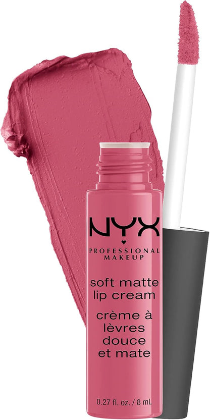 NYX PROFESSIONAL MAKEUP Soft Matte Lip Cream, Lightweight Liquid Lipstick - Monte Carlo (Deep Cranberry Red) - Image 15