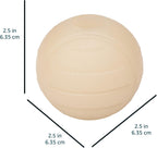 Side view of pet-safe natural rubber dog toy ball