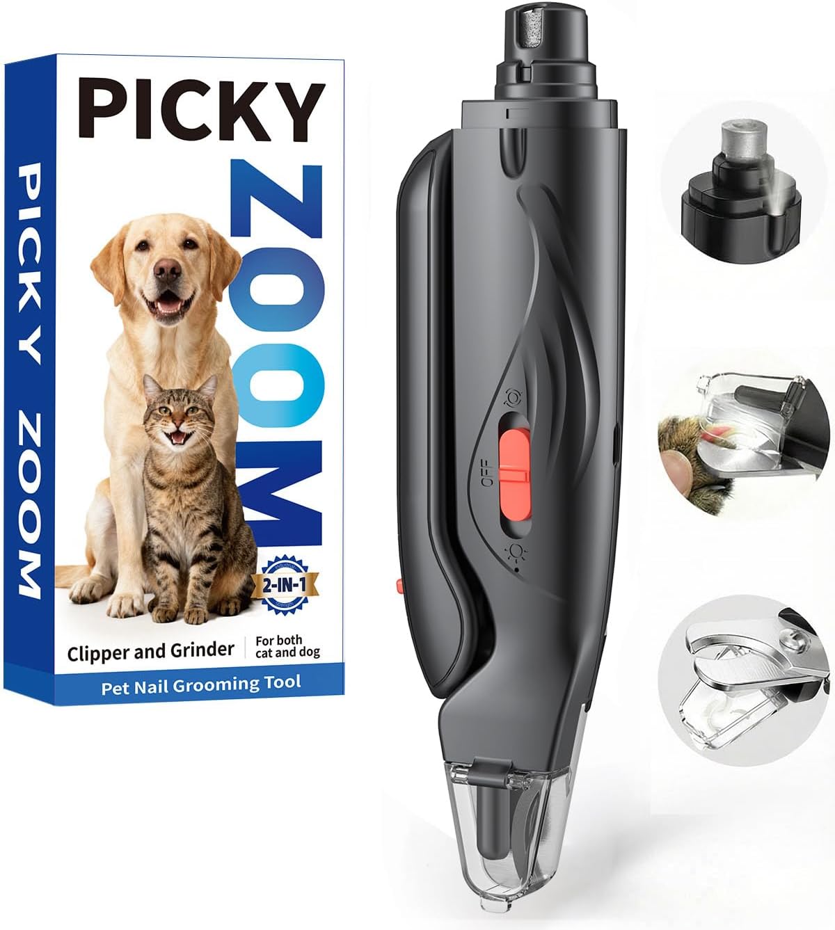 2-in-1 Dog & Cat Nail Clippers and Grinder with Light - Upgraded Safety Guard to Avoid Overcutting, Sharp Blade, Painless Quiet Pet Nail Claw Trimmers, Professional Grooming Tool for Large Small Pets - Image 10