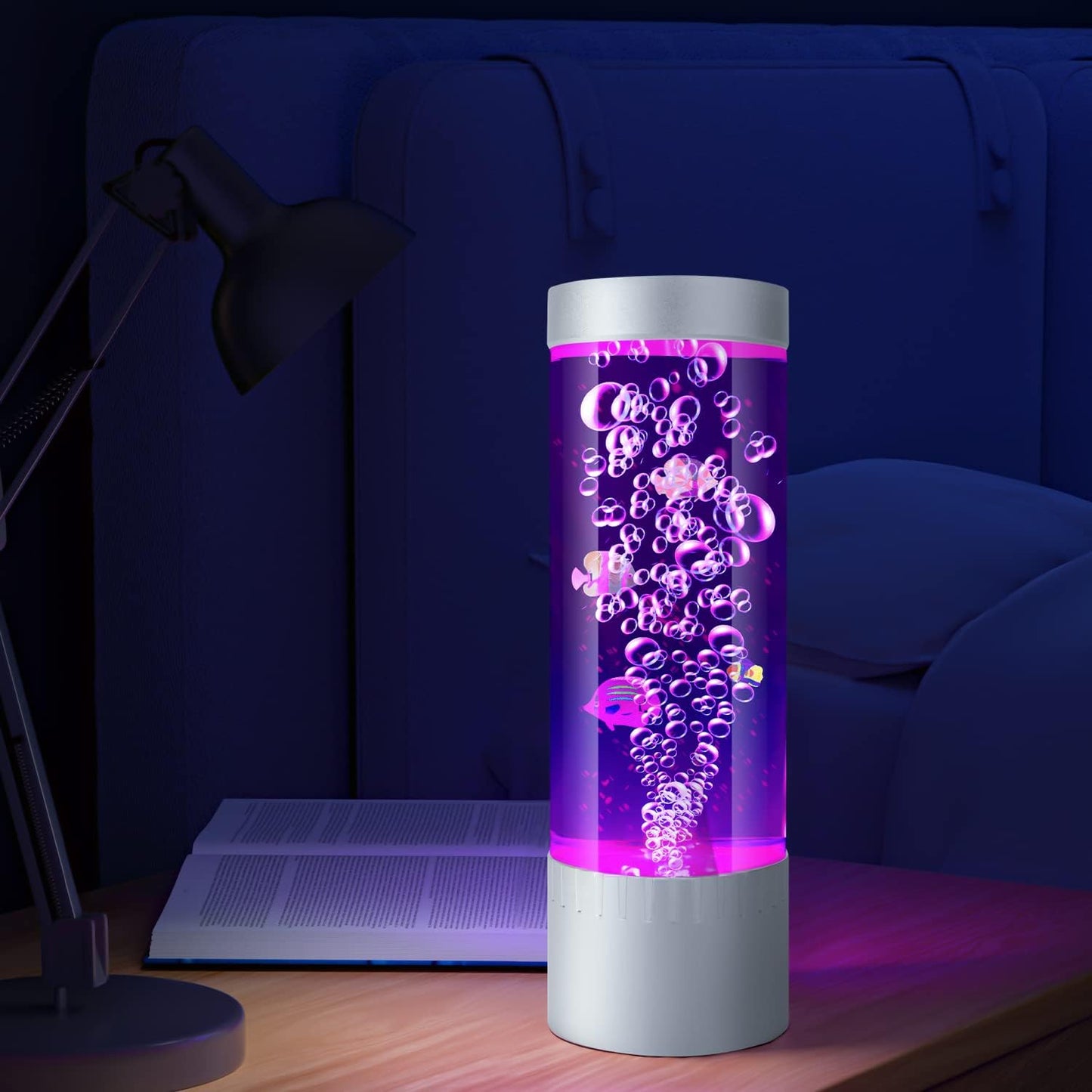 Side profile of Shtalhst artificial aquarium lamp with bubbles