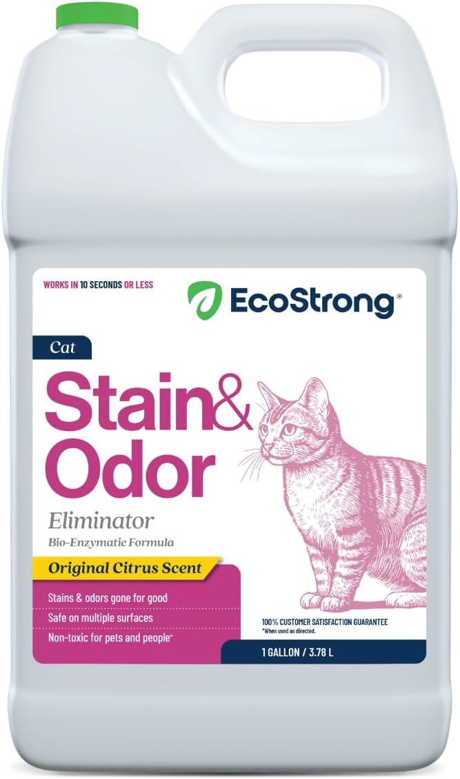 Eco Strong Cat Stain And Odor Remover | Enzyme Urine Odor Neutralizer - Stain Remover for Carpet, Litter Boxes, Bedding, and Laundry [Citrus Scent, 32 oz. Spray] - Image 10