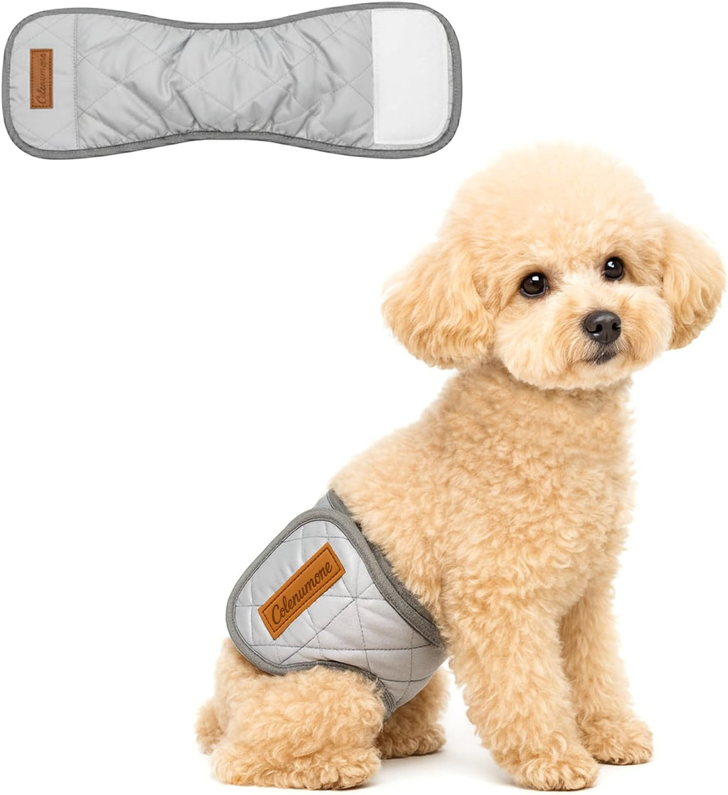 5 Pack Washable Reusable Dog Diaper, Belly Bands for Male Dogs, Quilted Ultra-Absorbent Leak-Proof Wraps for Training & Incontinence, 5 Colors(S) - Image 11