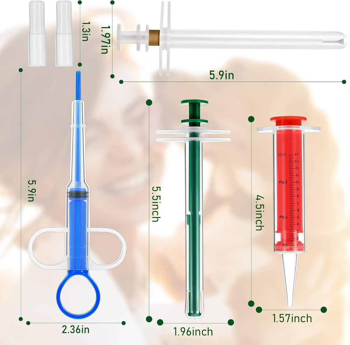 Close up of Patelai pill shooter with soft silicone attachment