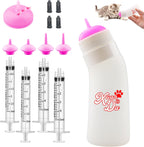 Pet Feeding Nipple with Syringe, Soft Silicone Nursing Pet Feeding Bottle, Ventilation Valve Resistant Tearing for Puppies, Kittens, Rabbit, Small Wildlife (L Nipple,Pink) - Image 9