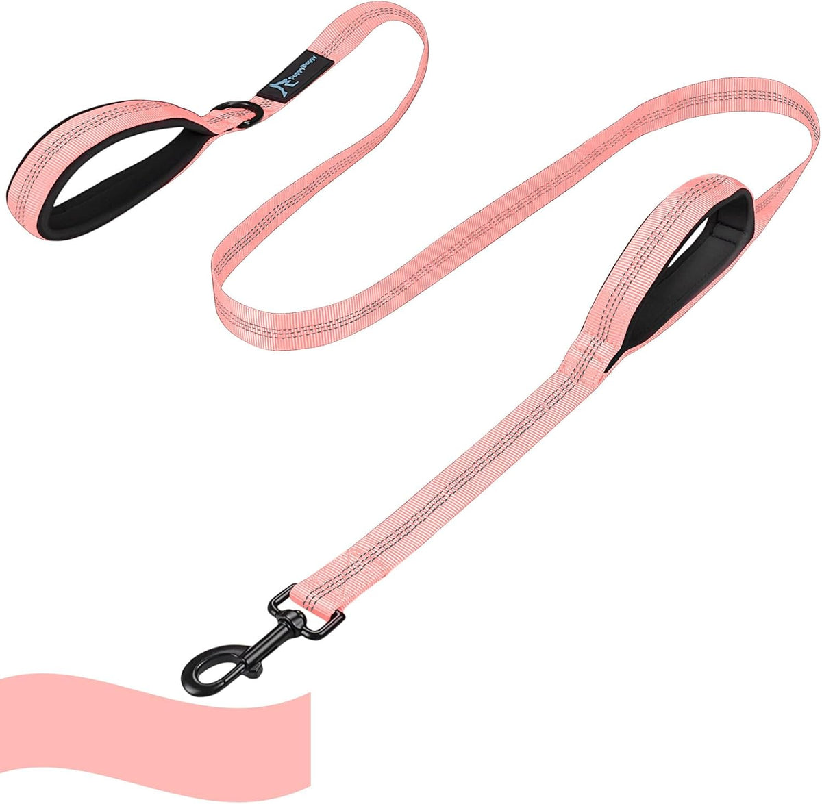 Dog Leash for Small to Medium Dogs 6 ft x 0.6" with 3 Reflective Stitching and 2 Traffic Padded Handles Dog Lead/Rope, Pet Leash for Running Walking Training (Pink 1 Pack - 6 ft x 0.6 in) - Image 14