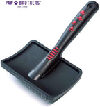 Paw Brothers medium universal type slicker brush showing the protective coated pin tips close up.