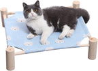 Pozico Cat/Dog Bed Hammock Cat Bed, Wooden Dog Elevated Indoor Outdoor Beds, Raised Cat Cots Furniture Pet Bed Puppy Bed Portable Breathable Mesh Cat Beds for Small Animals-Black Diamond - Image 13